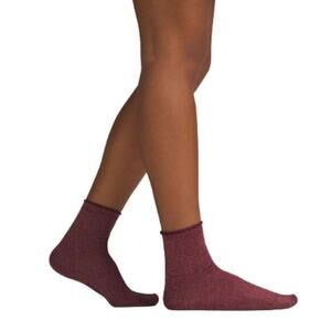 Lululemon Women Daily Stride Sparkle Quarter Socks Deep Luxe Gold Medium 6.5-8.5